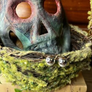 Vintage silver ball earrings